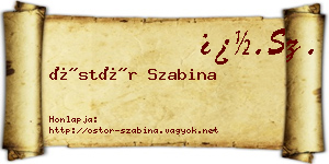 Östör Szabina névjegykártya