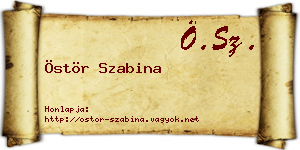 Östör Szabina névjegykártya