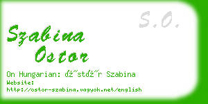 szabina ostor business card